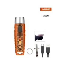 Cbtx Mini Led Anahtarlık Minik Işıklı Torch El Feneri, Uv Işıklı Tip-c Manyetik Torch Işığı Şeffaf Turuncu