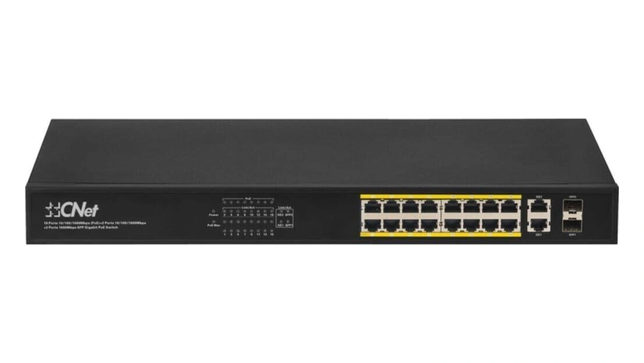 Cgs-1622sp 16 Port 10/100/1000 16 Port Poe 2 Port Uplınk +2 Sfp 250w Yonetılemez Rack Mount Swıtch-117382