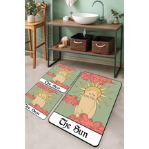 SUNNY THE SUN DJT 3 LU SET Banyo Halısı Banyo Paspası Çok Renkli