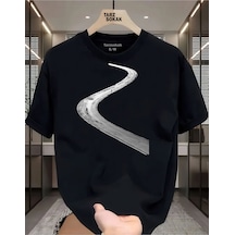 Flood Of Style Unisex Uznu İnce Bir Yoldayım T-shirt Siyah