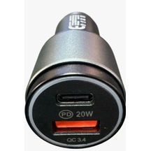 Araç Şarj Başlığı 55w Type-c & Usb1