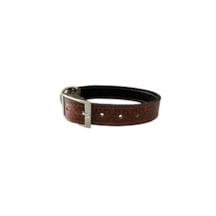 Ln Leather Gerçek Deri Orta Irk Vaketa Deri Köpek Tasması Taba 2.5 x 55 CM Taba