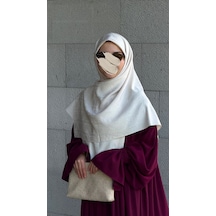 Qalortex Scarf Premium Jakarlı Mira B.boy Eşarp -ekru