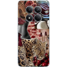 Redmi Note 15 Pro Plus Uyumlu Leopar Kırmızı Vibes Baskılı Silikon Kılıf Renkli