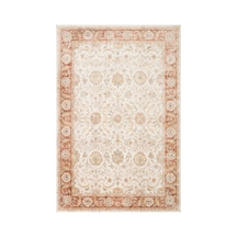 Eko Halı Efes 02 Cream Klasik Desenli Yumuşak Tuşeli Polyester Makine Halısı Krem