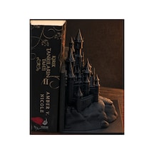 Şato Kitap Tutucu Gotik Kale Kitap Desteği 3d Baskı Dekoratif Kitaplık Aksesuarı Siyah