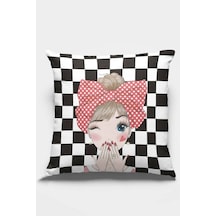Siyah Pop Art Çift Taraflı Yastık Kırlent Kılıfı Krl111n11