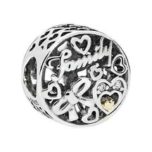 Nur Silver Family Kalp Detay Gümüş Charm Nur-bl00154