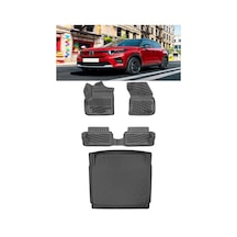 Rizline Citroen C3 Elektrikli 3d Havuzlu Paspas Ve Bagaj Havuzu Sabit Zemin Set Siyah