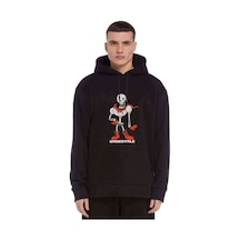 Undertale Baskılı Siyah Erkek Örme Kapşonlu Sweatshirt (531017967)