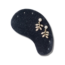 Bronz Renkli Minik Yapraklı Çelik Küpe Sarı