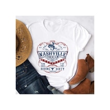 Tarzsokak Beyaz Nashville Rodeo Batı Grafik Vintage Kovboy Tennessee Country Müzik A