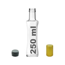 Afracam Piramit Şeffaf 250 ML Cam Şişe Kapak Kapüşon
