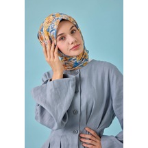 Silk Home Soft Eşarp 73088-28 Krem, Turuncu, İndigo, Sarı, Bebe Mavi