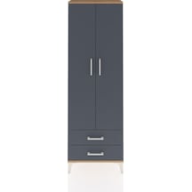 Arges Dolap 2 Raflı 2 Çekmeceli Tek Askılı 60x30x182 Çam-antr... Çam