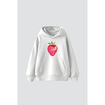 Tarzsokak Strawberry Disco Baskılı Oversize Unisex Beyaz
