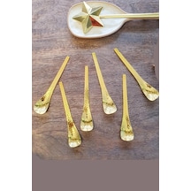 Jasper D-298 Gold Çay Kaşığı Kahve Dondurma Tatlı Pasta Şeker Kaşık Set Altın