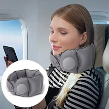 Sunup Sn-29979 Şişirilebilir Taşınabilir Boyun Seyahat Yolcu Uyku Yastığı Şişme Siyah