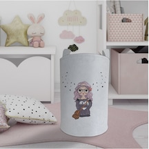 Mekta Home Bebek Ve Çocuk Odası Çantalı Kız Desenli Oyuncak Sepeti Renkli Çok Renkli