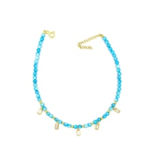 MAVİ BONCUK BAGET GÜMÜŞ HALHAL