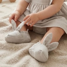 Unisex Bebek Tavşan Kulaklı Müslin Patik Boot Çok Renkli