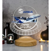 Airbus A380 Yolcu Uçağı Renkli Baskılı Kişiye Özel 3d Led Lamba,