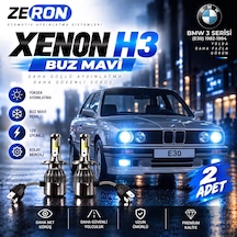 Bmw E30 Xenon H3 Buz Mavi Led Far Ampulü 12v 2 Adet Yüksek Aydınlatma Kolay Montaj