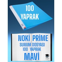 30 Yaprak Mavi A4 Sunum Dosyası Noki Prime Yüksek Kalite Poşet Kalınlığı Yerli Üretim 100sayfamavi