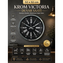 Krom Vıctoria 52 Cm Metal Duvar Saati