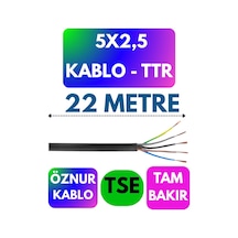 Öznur 5x2,5 Ttr Kablo Siyah Metre Seçenekli - 22 Metre