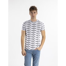 Philipp Plein Erkek T-shirt PP535P Beyaz - Siyah