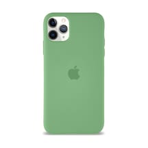 Apple Uyumlu  iPhone 11 Pro Max ile Logolu Silikon Kılıf Altı Kapalı İçi Kadife Lansman Arka Kapak