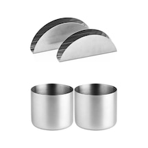 Çelik Peçetelik - Stick Şekerlik -masa Üstü Set -4 Adet