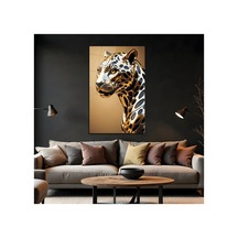 Dijital Jaguar Görseli Cam Tablo, Temperli Cam Hayvan Temalı Duvar Tablosu, Uv Baskılı Modern Salon Yatak Odası Duvar Dekoru, Dekoratif Hediyelik Tablo