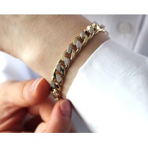 Taşlı Gurmet Bileklik-Künye Guler10001470 Sarı Altın