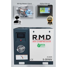 R.m.d Kompresör 16 Bar 30 Hp Invertörlü Vidalı Hava Kompresör Tek Makine Üs-30v