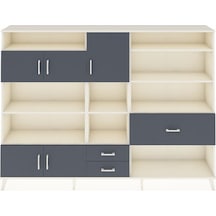 Arges Dolap 13 Raflı 3 Çekmeceli 5 Kapaklı 220x30x163 Aytaşı-antr Aytaşı-antrasit