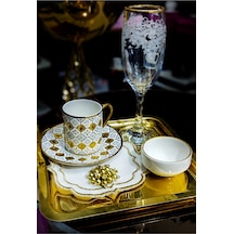 Elit Home Elit Home Özel Tasarım Porselen Gold Detaylı Sunumluk&hediyelik Kahve Yanı Lokumluk&şekerlik Gold