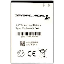 General Mobile Andorid 4G  Kalite Batarya 2500 mAh Li-polymer