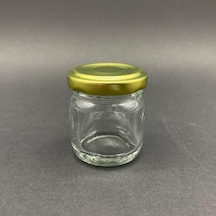 40 Cc Mini Cam Kavanoz Takımı Seti Metal Kapaklı Sızdırmaz Saklama Kabı - Bebek Maması, Tadımlık Bal, Sos Ve Baharatlık - Dekoratif Süs, Lokum Ve Şekerlik Parti Düzenleyici Takımı 6, Gold 6998