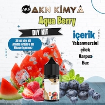 Aquaberry Dıy Kit Yabanmersini Çilek Karpuz Buz Gıda Aroması %20 Oranda Aroma İçerir Hazır Değildir 30 Ml