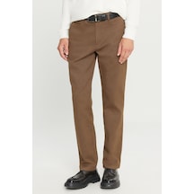 AC&Co / Altınyıldız Classics Erkek Acık Kahve Pamuklu Regular Fit Normal Kesim Diagonal Desenli Yan Cepli Esnek Casual Pantolon Acık Kahve