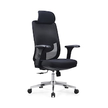 Ofisbazaar Atlas Premium Ergonomik Fileli Yönetici Koltuğu Başlıklı Ofis Ve Çalışma Koltuğu Siyah Siyah