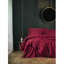 Tek Kişilik Saten Nev Takımı Elegante Bordo Renkli