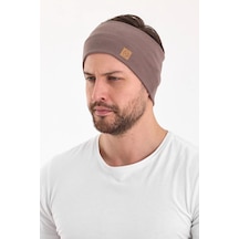 Erkek Pamuklu Termal, Kaymaz, Terletmez, Ultra Hafif, Spor Saç Bandı Bandana - Tek Ebat / Kahverengi Kahverengi