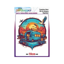 Ütü İle Kumaşa Yapışan Baskı Karavan 2237