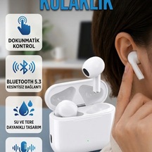2. Nesil Tws Bluetooth Kulaklık Dokunmatik Kontrollü Beyaz Kablosuz Kulak İçi Kulaklık 00