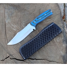 Av Bıçağı Bushcraft Avcı Bıçağı Kamp Bıçağı El Yapımı Hg-Bp08 Mavi