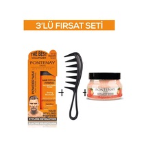 Fontenay Pudra Toz Wax Turuncu 20gr +şekil Tarağı 043+ Face And Body Scrub Çilekli 350ml 3'lü Set