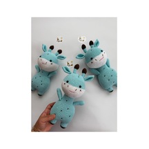 Adenya Sepeti Amigurumi Örgü Zübük Oyun-uyku Akradaşı-28 Cm-turkuaz Yeşil Çok Renkli